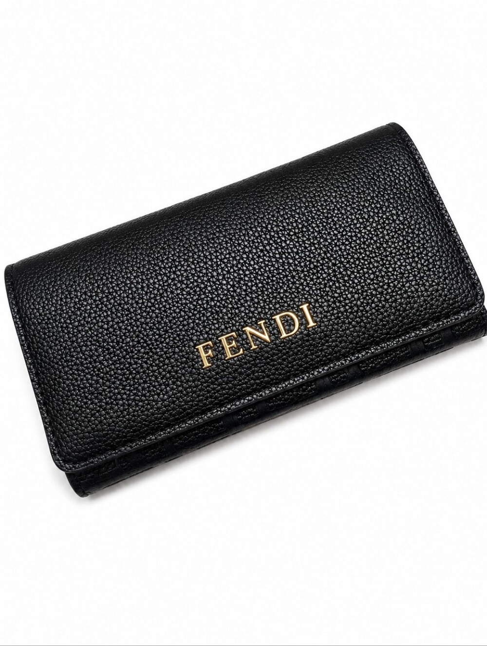 Fendi Pebbled Leather Embossed Monogram Wallet
